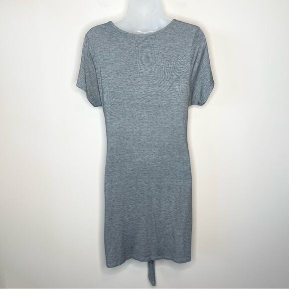 ANTHROPOLOGIE DOLAN LEFT COAST gray tie front casual short sleeve dress size med - Picture 4 of 6